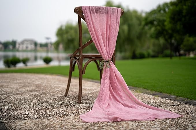Keketoarrange Dusty Rose Easter Cheesecloth Table Runner Gauze 120