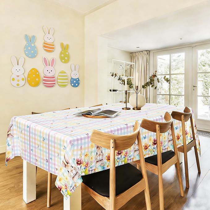QZYL 2 Pack Easter Tablecloth Disposable, 54" x 108" Easter