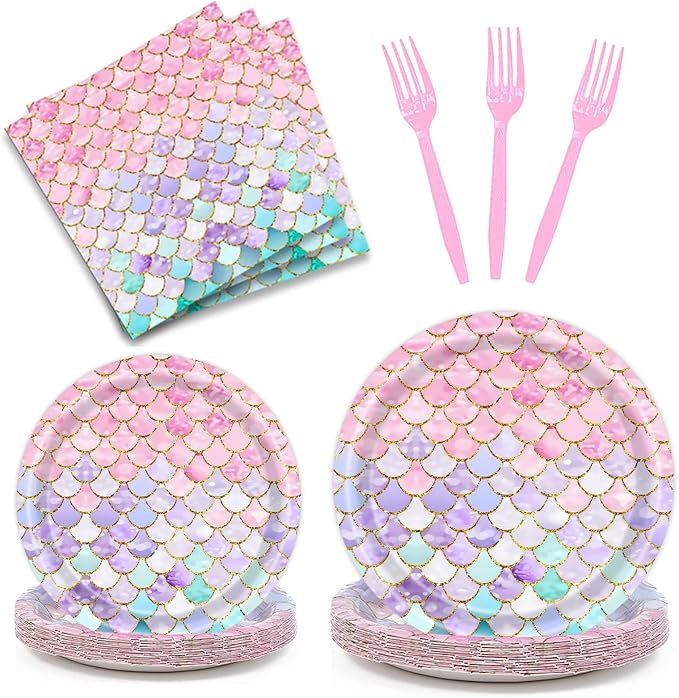 96 Pcs Mermaid Birthday Party Decorations Mermaid Party Supplies