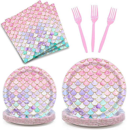 96 Pcs Mermaid Birthday Party Decorations Mermaid Party Supplies