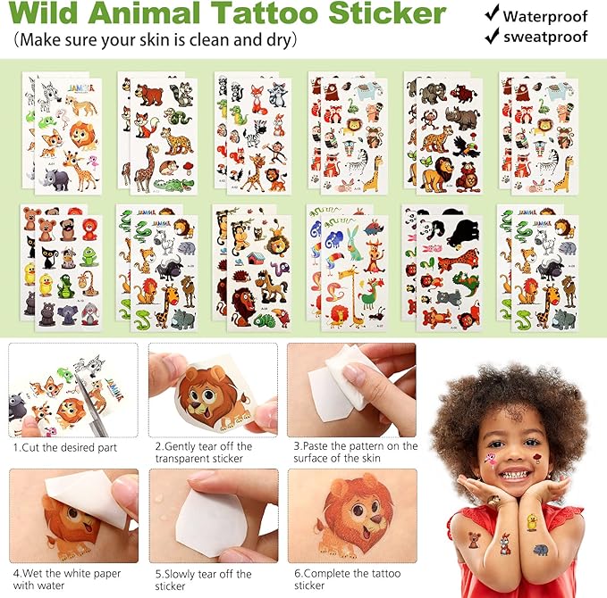 121 Pcs Jungle Safari Party Favors Animals Theme Birthday Supplies