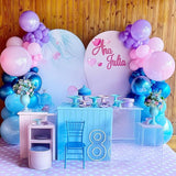 HILAVO Pink and Blue Balloons 12 Inch Pastel Metallic Blue Baby Light