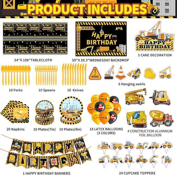 Construction Birthday Party Supplies Dump Truck
