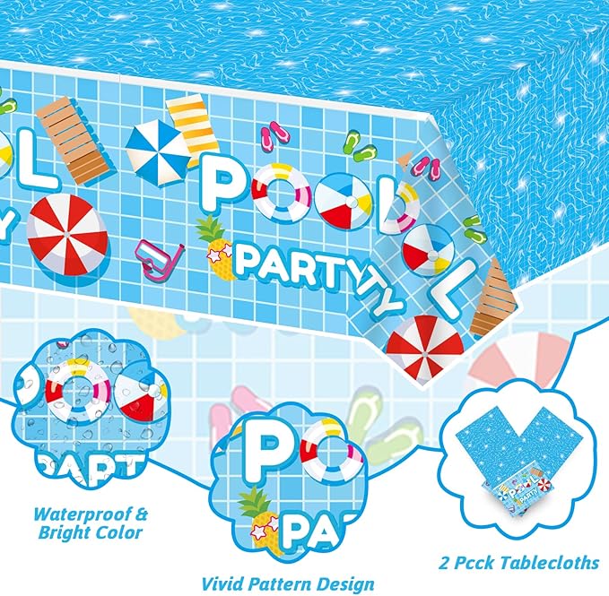 98 Pieces Pool Party Decorations Summer Beach Birthday Party