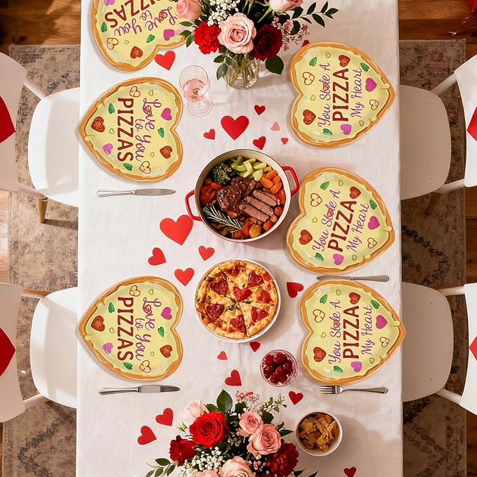 50Pcs Valentine's Day Paper Plates 9 Heavy Duty Disposable Love You