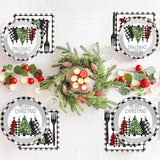 200Pcs Buffalo Plaid Christmas Tree Party Plates Napkins Christmas