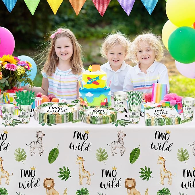 Jungle Animal Theme Two Wild Birthday Plates And Napkins Party