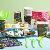 145 Piece Dinosaur Birthday Party Supplies with Banner 24 Serves