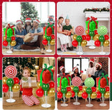 4 Sets Christmas Party Balloons Stand Kit with Gift Box Candy Foil
