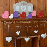 7PCS Valentines Day Wooden Heart Table Centerpiece Decorations,