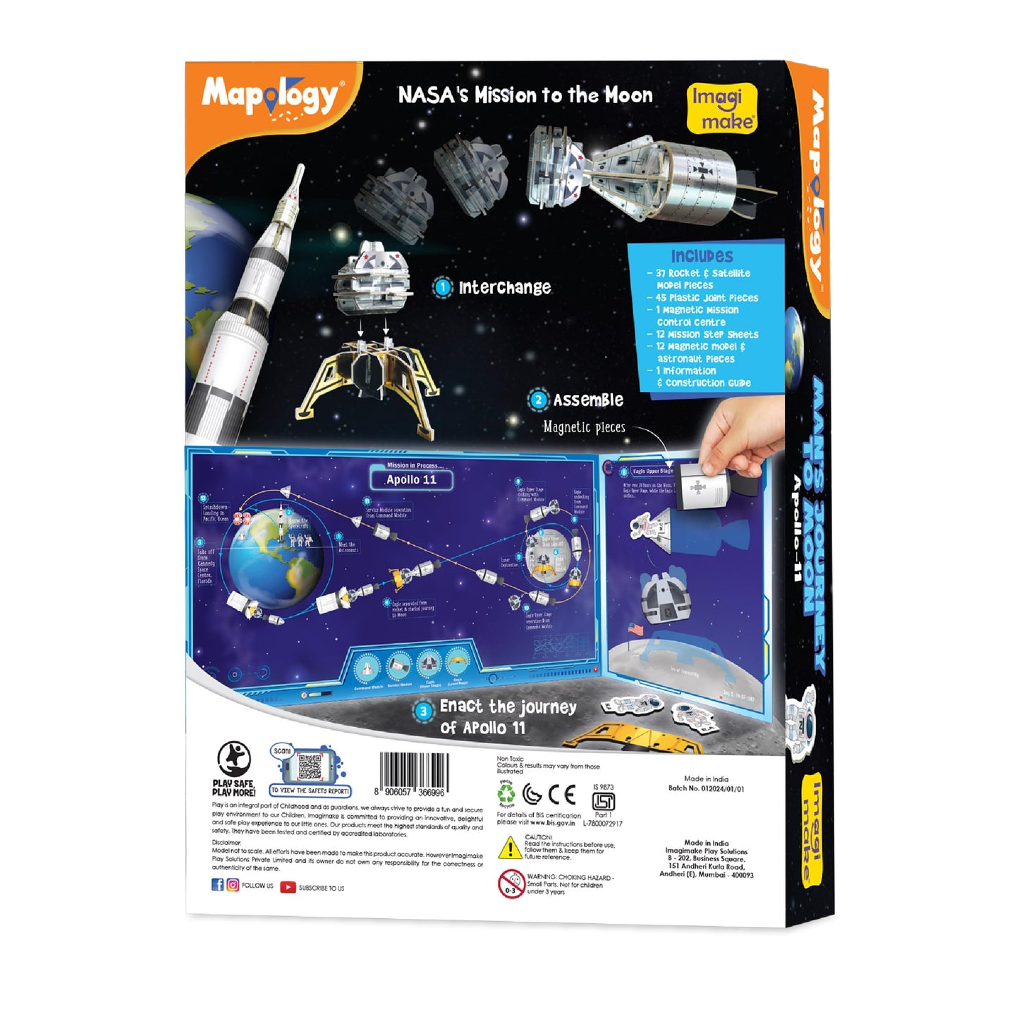 Imagimake Mapology Man's Journey to Moon | NASA Mission Apollo 11 |