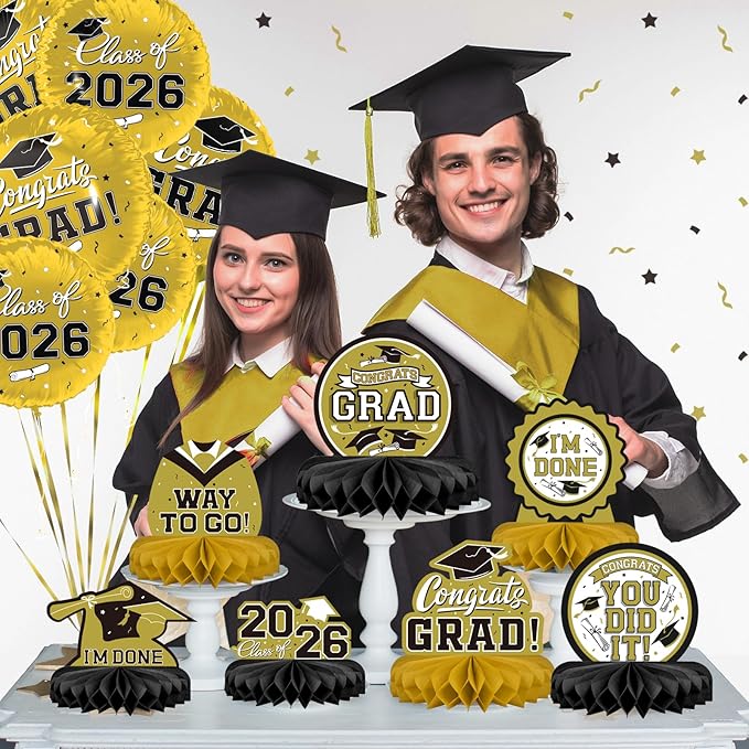9PCS Graduation Party Decorations Class of 2026 Congrats Grad Table #4
