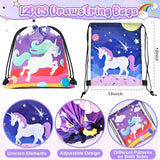 12 Sets Unicorn Party Favors Birthday Supplies for Girls Drawstring