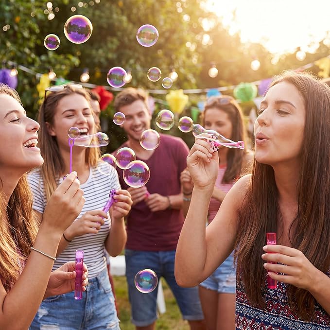RoundFunny 24 Pcs Skull Mini Bubble Wands Skeleton Theme Party