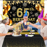 65th Birthday Decorations Men Women with 65th Birthday Banner Black