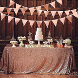Rose Gold Party Decorations Metallic Fabric Triangle Pennant Banner