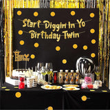 Pre-Strung Start Diggin' In Yo Birthday Twin Gold Glitter Banner -