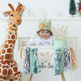 Wild One Birthday High Chair Banner Party Decoration For Boys Jungle