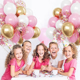 Funhot Pink Gold Balloons 12 Inch Latex Balloons for Birthday Wedding