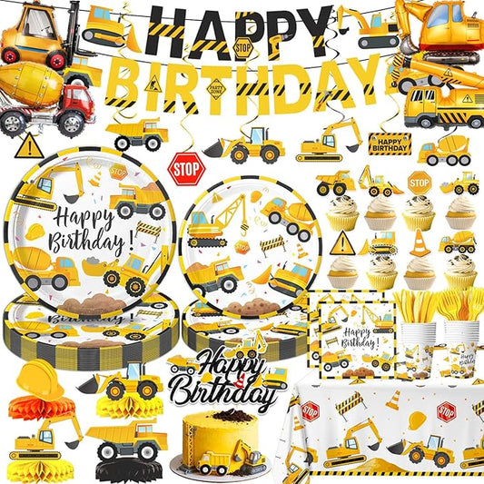 Construction Birthday Party Supplies Plates Napkins Cups Cutlery