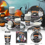 200 Pcs Halloween Baby Shower Paper Plates Cups Napkins Party