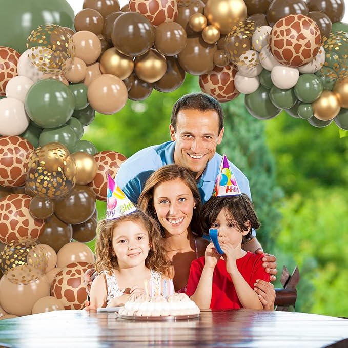 170Pcs Jungle Safari Balloons Garland Kit Safari Baby Shower