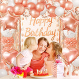 Rose Gold Birthday Party Decorations Happy Birthday Banner Rose