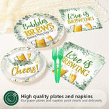 96Pcs Bubbles and Brews Bridal Shower Party Decorations Sage Green