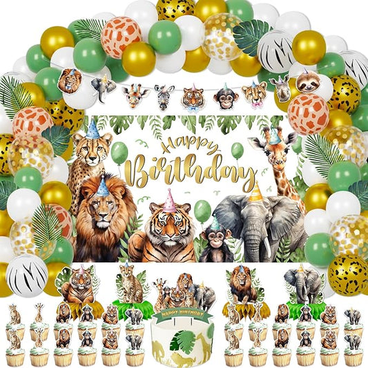 Jungle Safari Birthday Party Decorations 127 Pcs Zoo Safari Animal