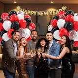60pcs Red and Black Balloons 12inch, Red Black and White Balloons