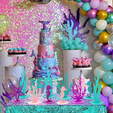 24 Pcs Mermaid Birthday Decorations Felt Table Centerpiece Under the