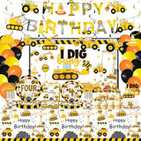 178 Pcs Construction 4th Birthday Party Supplies Dump Truck Four