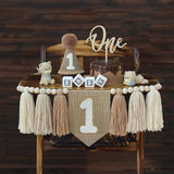 1st Birthday Decorations Boys High Chair Banner With One Cake Topper