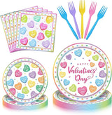 100 Pcs Valentine's Day Tableware Party Supplies Disposable