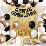 Black Gold Birthday Decorations Party Decorations with Sand White