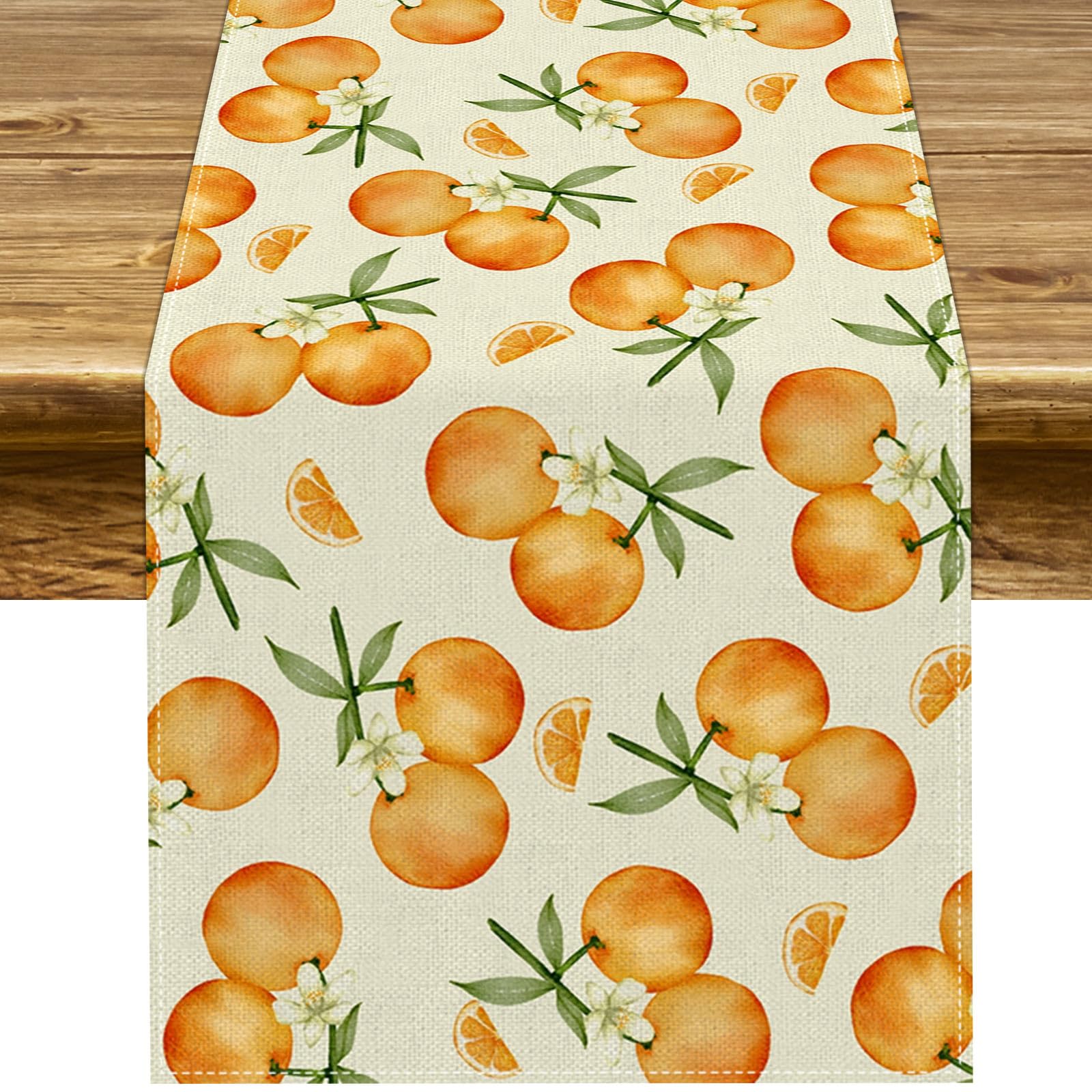 Pudodo Orange Citrus Table Runner Little Cutie Themed Birthday Baby