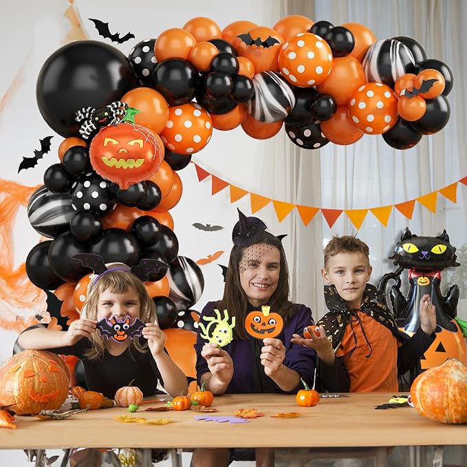 Halloween Balloon Arch Garland Kit Orange and Black Balloon Arch Kit