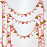 Boho Party Decorations Brown Blush Pink Felt Hanging Triangle Mini