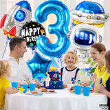 Big Outer Space 3 Year Old Birthday Balloons - Pack of 8 | 3