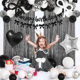 Black Bow Birthday Party Decorations, Coquette Bow Black and White