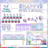 Mermaid Birthday Decorations 213Pcs Mermaid Party Supplies Include