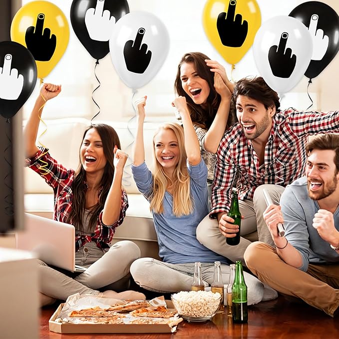 21 PCS Middle Finger Funny Balloons – Hilarious Birthday Decorations