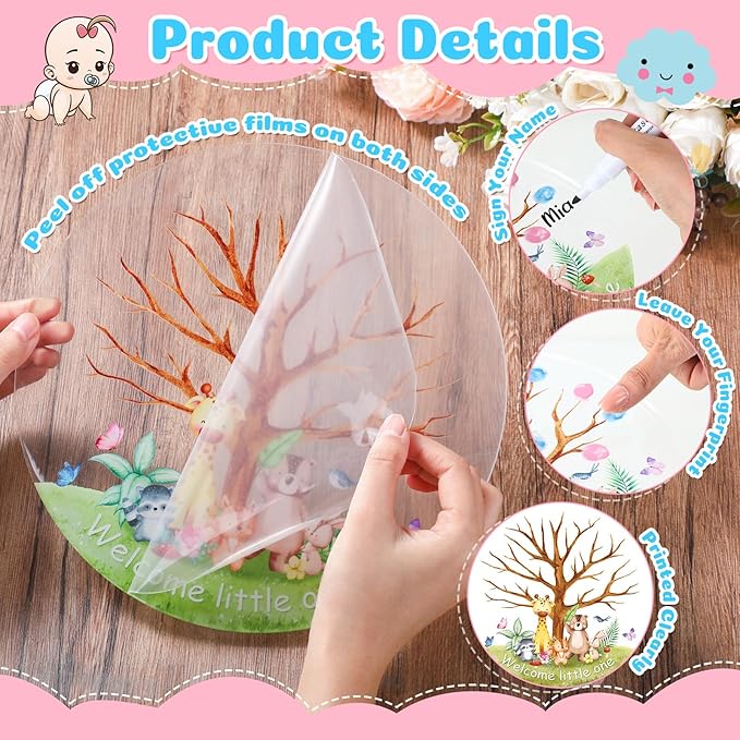 Gender Reveal Fingerprint Tree Boy or Girl Party Ideas Baby