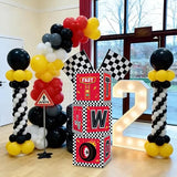 Race Car 2nd Birthday Party Supplies Red Yellow Black Balloon Box