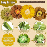 4 PCS 20" Brown Yellow Giant Paper Flowers Boho Baby Shower Party