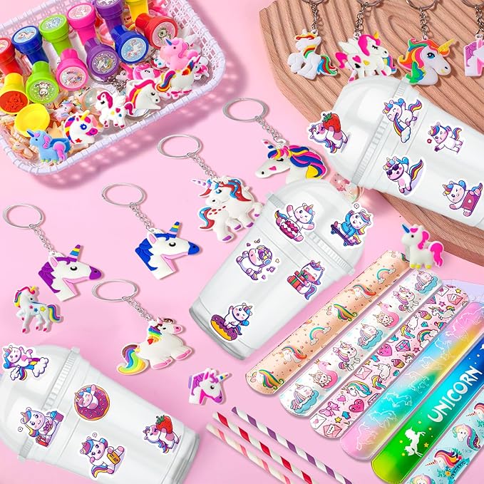 134pcs Unicorn Birthday Party Favors Set Unicorns Goodie Bags