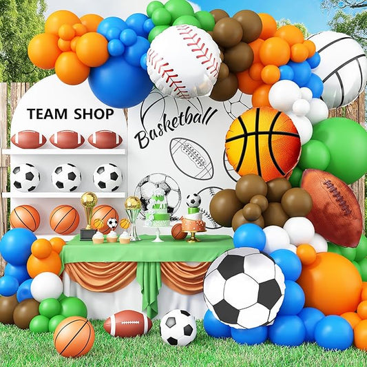 Sports Balloon Arch Garland Kit 115Pcs Sports Party Baseball Soccer
