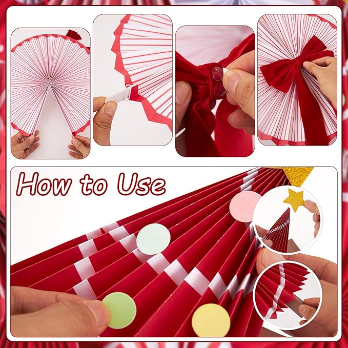 Christmas Paper Fan Decorations Christmas Decorations Classroom Red