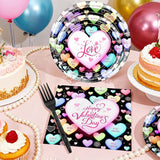 Valentines Day Party Decorations Black Happy Valentine's Day Plates