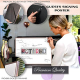 Framed Retirement Decorations Guest Book for Womens 12 x16 Rose Gold